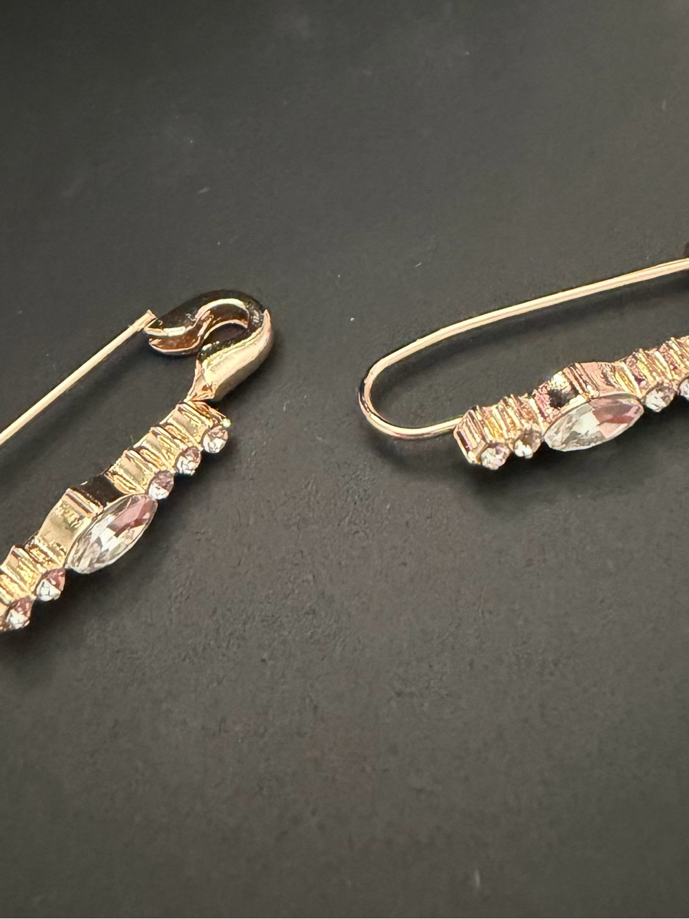 New Anthropologie Gold Crystal Drop Hook Earrings